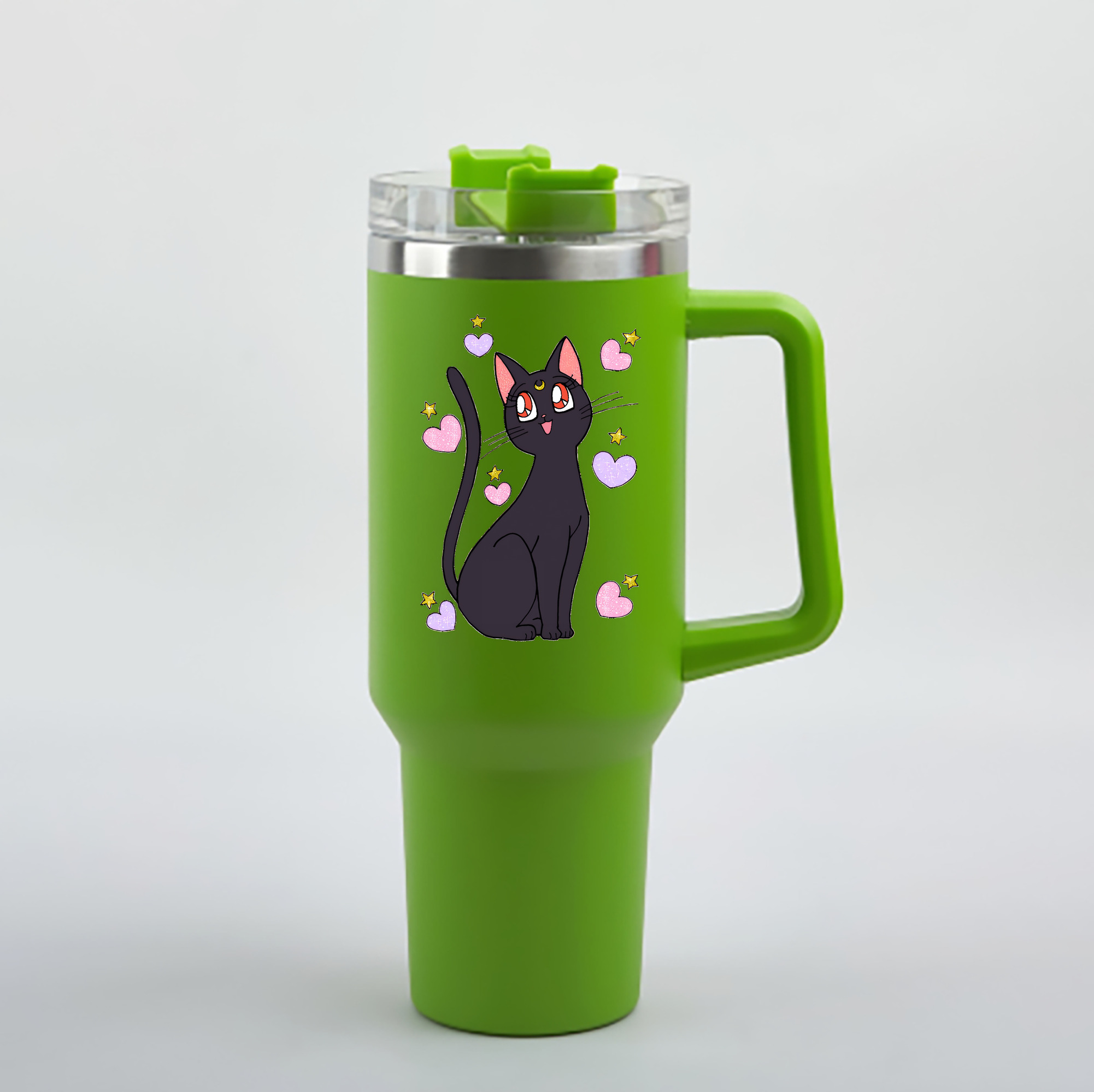 （画像用） 美少女戦士セーラームーン Sailor Moon 1200mL車用タンブラー - クリスタルステッカー（プラスチックストロー付き）